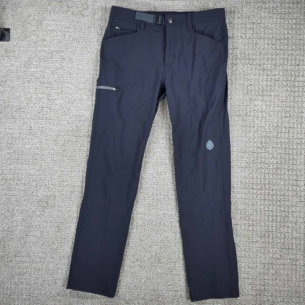 Stio Mens Pinedale Pant Black Outdoor Hiking Trail Pants Size 32R 32x32 Belted